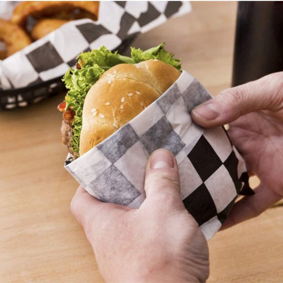 Black & white checkered deli paper wrappers - Picture 2 of 8